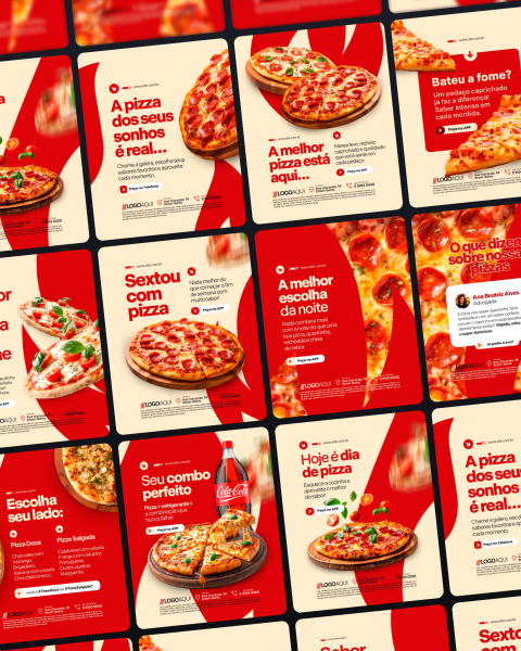 Pizzaria Saborosa — Artes PSD para Divulgação